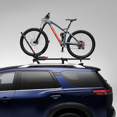 2024 Nissan Rogue affiliated Yakima® FrontLoader — upright bike rack