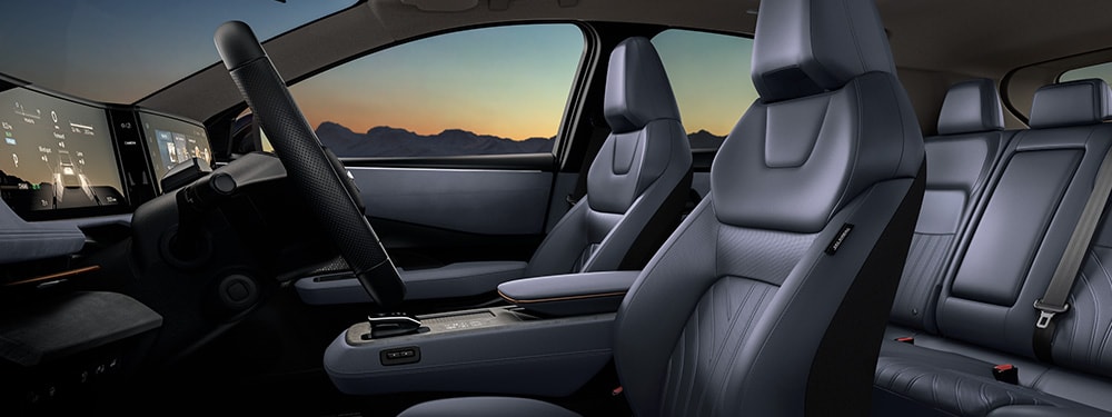 2024 Nissan Ariya interior showing front seats and rear seats