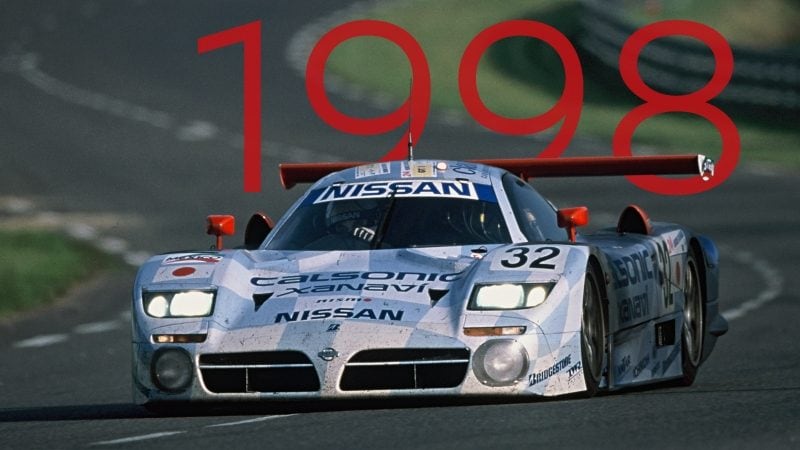 1998 Nissan R390 GT1 racing at LeMans