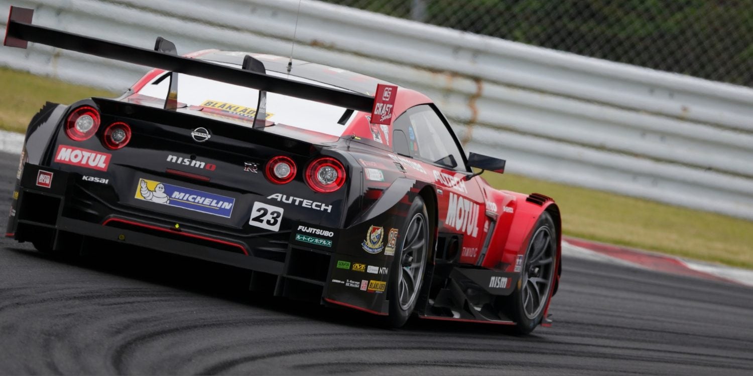 Nissan GT-R NISMO GT3 rearview on racetrack