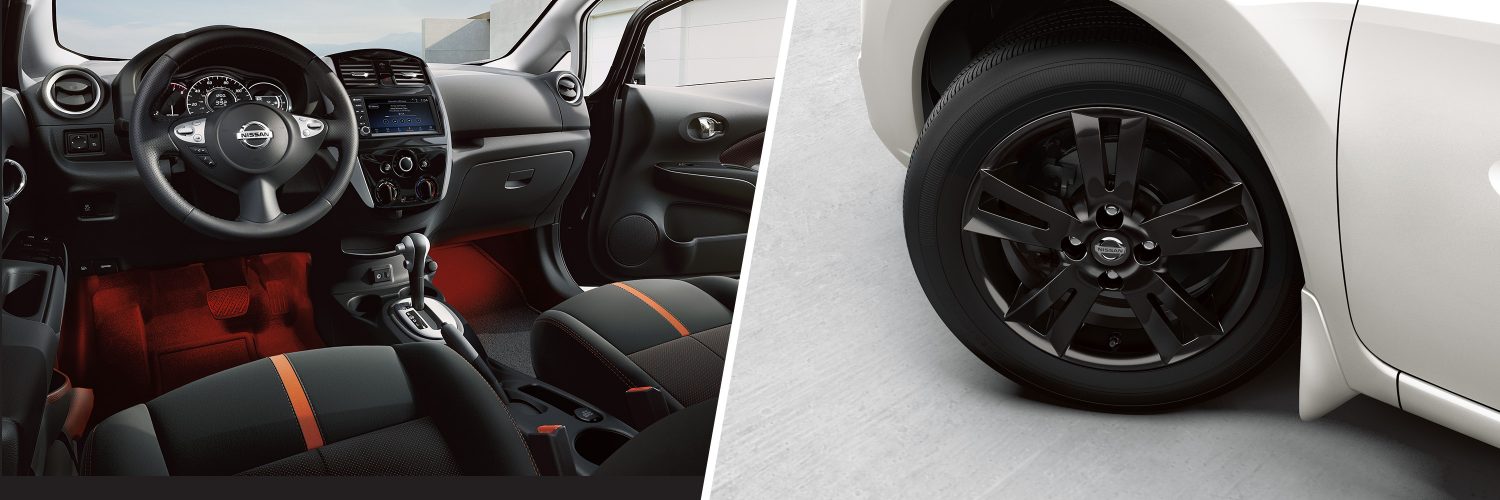 Nissan Versa Note interior shot and wheel rim shot