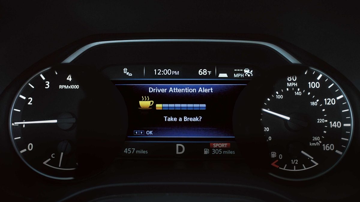 Nissan Driver Attention Alert display screen