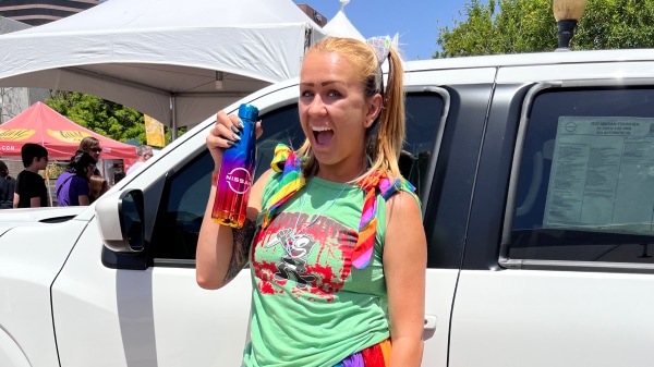 Woman celebrating Nissan pride parade in Phoenix