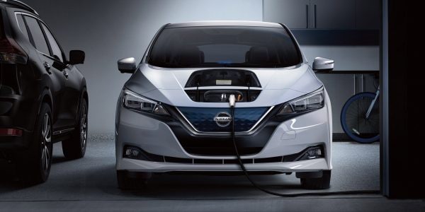 Nissan Intelligent Power Leaf Charging In Garage