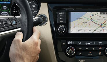 NissanConnect displaying door to door navigation on touchscreen display