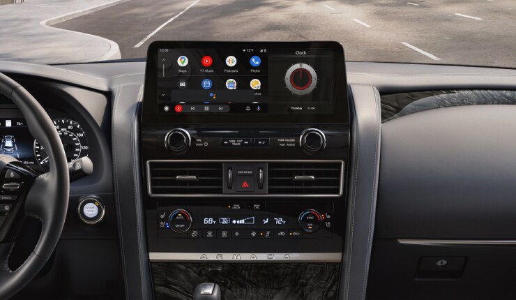 Nissan vehicle touchscreen display showing Android Auto