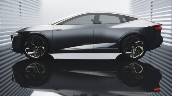 Side view of a liquid metal Nissan IMS Concept Car