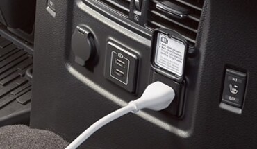 2021 Nissan TITAN showing interior 120-v outlet