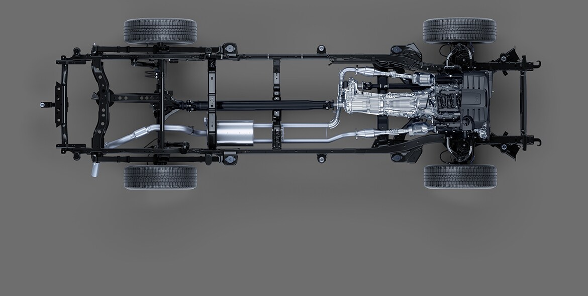 2021 Nissan TITAN reinforced steel frame chassis on white background