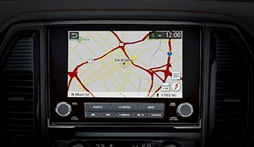 2023 Nissan TITAN map on touchscreen display.