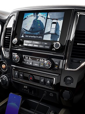 2023 Nissan TITAN large touchscreen infotainment display.