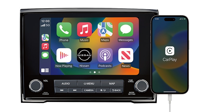 2024 Nissan TITAN touch screen illustrating smartphone connectivity