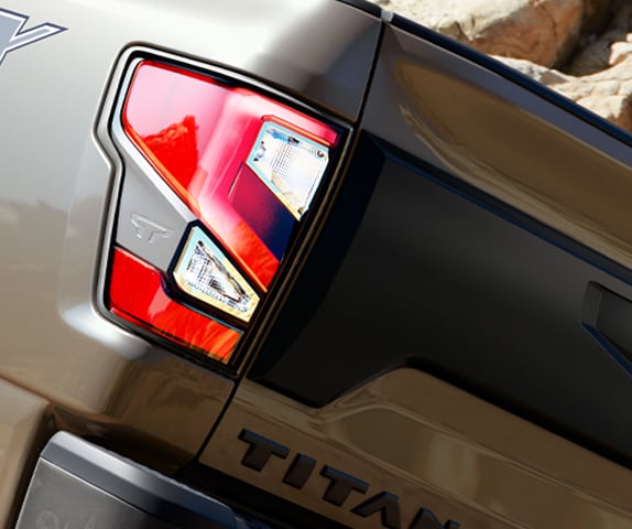 2024 Nissan TITAN close up of LED taillights
