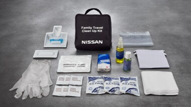 2022 Nissan Altima family travel clean-up kit.