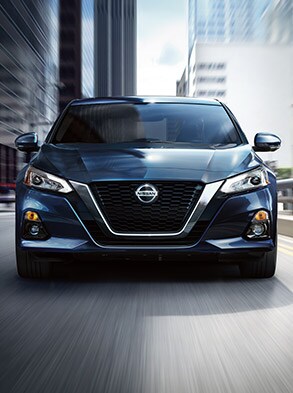 2022 Nissan Altima from the front showing v-motion grille.