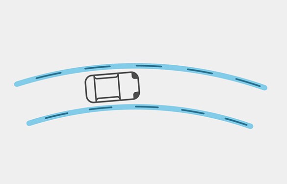 2023 Nissan Altima overhead illustration of ProPILOT assist keeping car centered in lane.