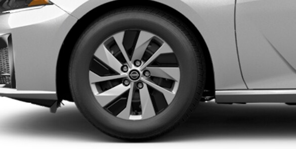 2023 Nissan Altima 16-inch steel wheels with wheel covers.