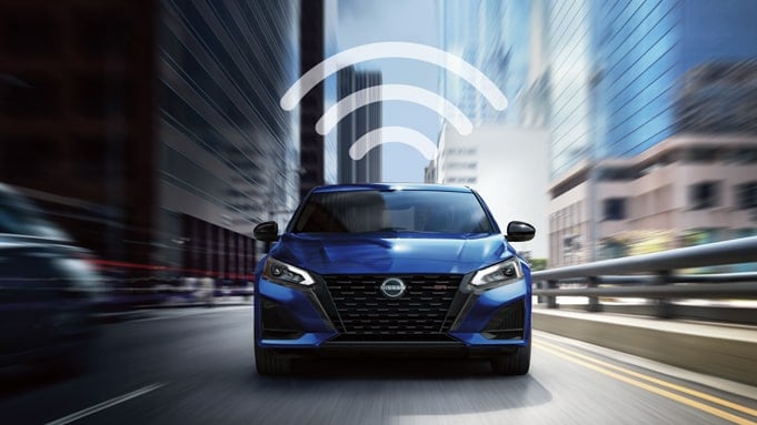 2024 Nissan Altima with wifi symbol above car to illustrate Nissanconnect with wi-fi hotspot 