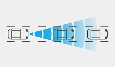 2023 Nissan Ariya illustration showing intelligent forward collision warning technology