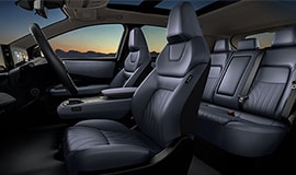 2023 Nissan Ariya interior view of front and back seats
