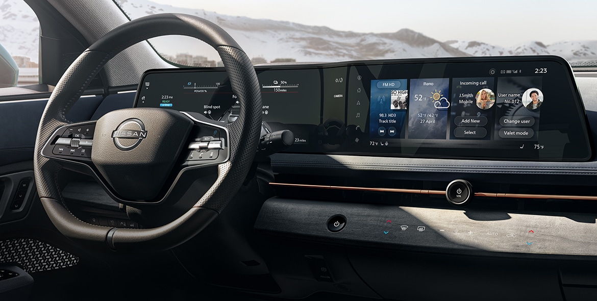 2023 Nissan Ariya NissanConnect 12.3" integrated display interface