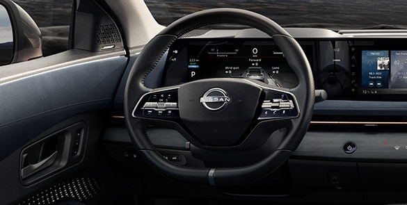 2023 Nissan Ariya heated leather-wrapped steering wheel