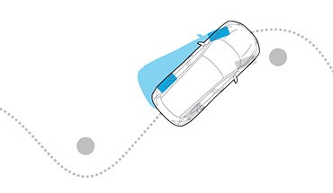 2022 Nissan Armada illustration of car staying in line using vehicle dynamic control.
