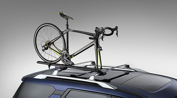 2023 Nissan Armada affiliated Yakima® ForkLift — fork-mounted bike rack.