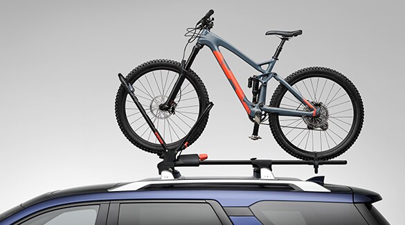 2023 Nissan Armada affiliated Yakima® FrontLoader — upright bike rack.