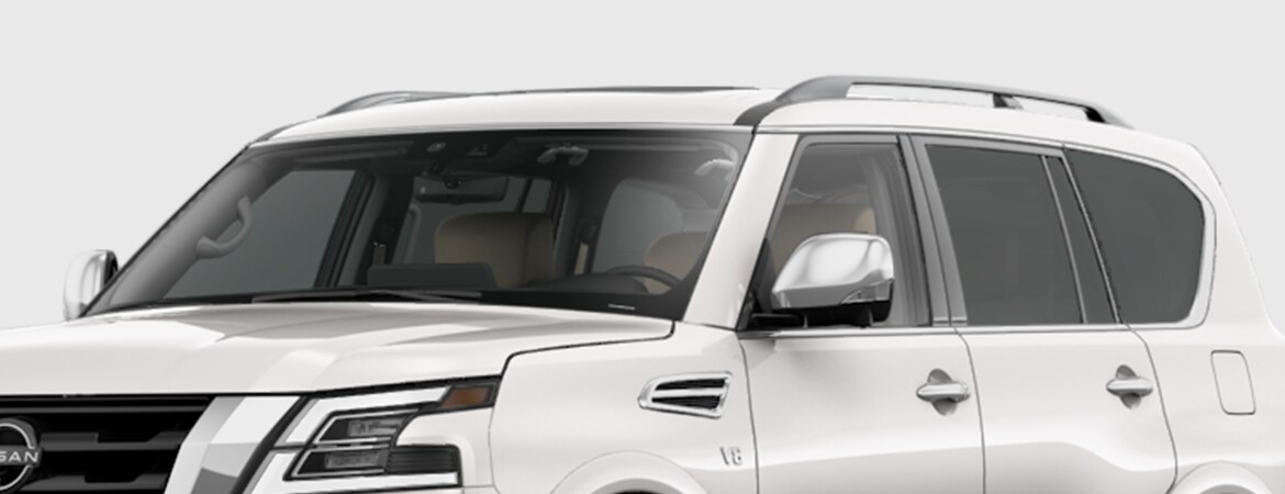 2023 Nissan Armada windshield to illustrate rain-sensing wipers.