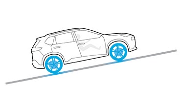 2023 Nissan Armada illustration on incline showing hill start assist technology
