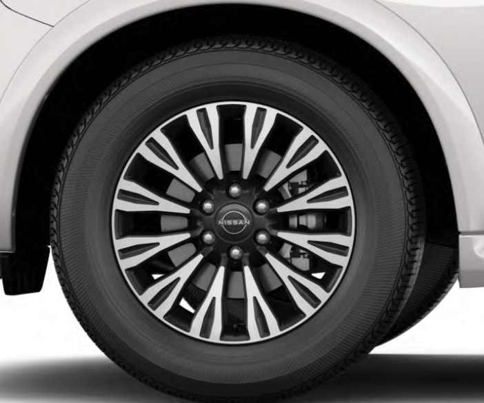 2024 Nissan Armada Midnight Edition 20-inch 12-spoke aluminum-alloy wheels