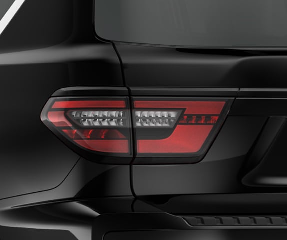 2024 Nissan Armada Midnight Edition rear view showing taillights with black surround