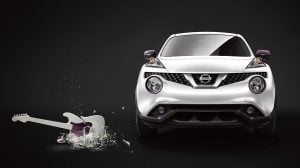 2017 Nissan JUKE exterior shown in Pearl White