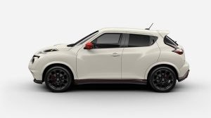 2017 Nissan JUKE NISMO RS side profile shown in Pearl White