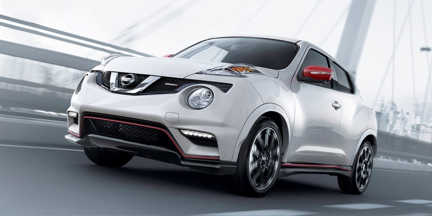 2017 Nissan JUKE NISMO shown in Pearl White with red Color Studio accessories