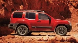 Profile Red Xterra in Rocky Environment