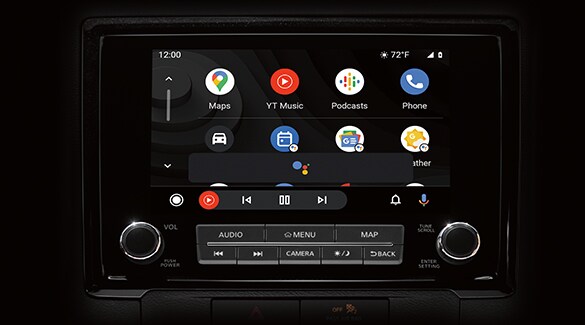 2022 Nissan Frontier touch-screen showing Android Auto apps.