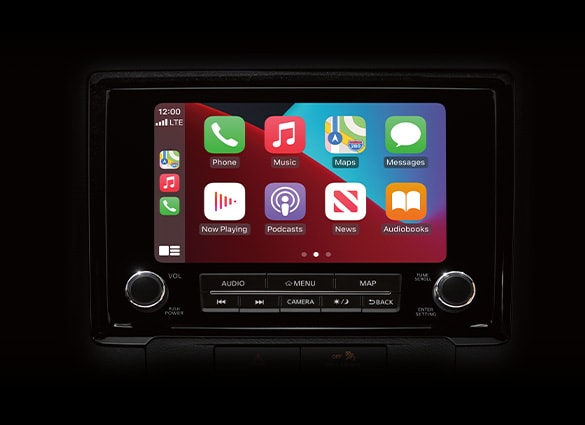 2023 Nissan Frontier touch-screen showing Apple CarPlay® apps.