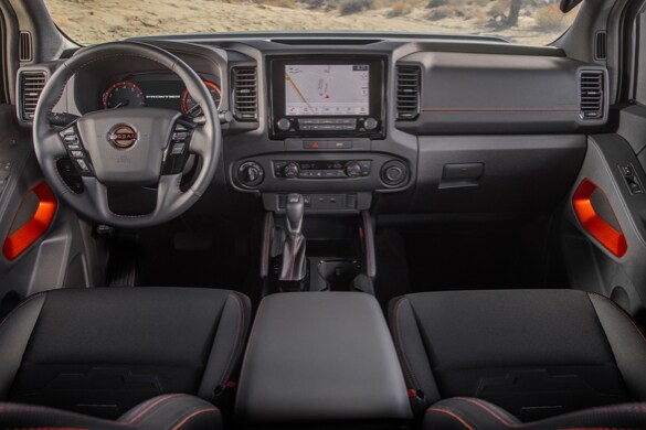 2023 Nissan Frontier interior view of dashboard