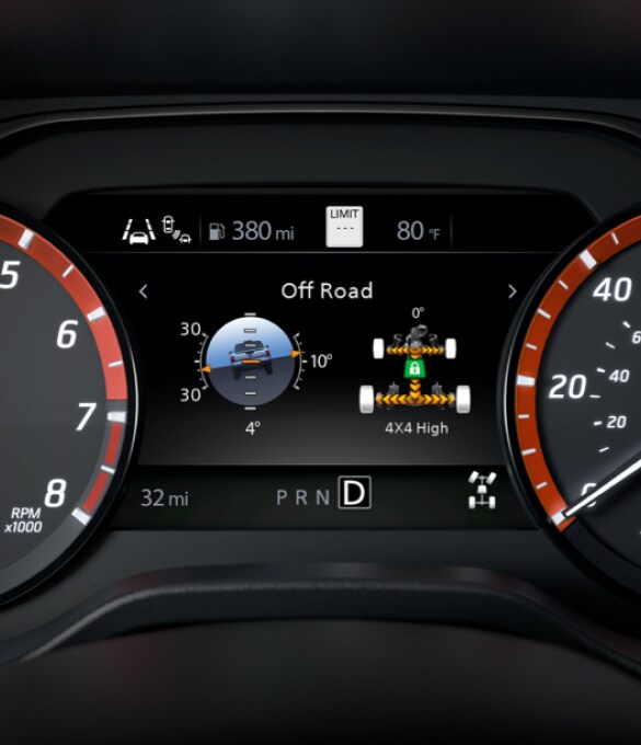 2023 Nissan Frontier driver gauge display