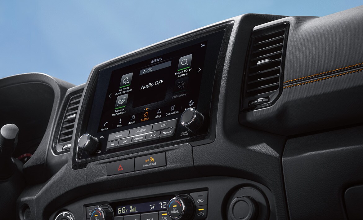 2023 Nissan Frontier NissanConnect® 9-inch color touch-screen.