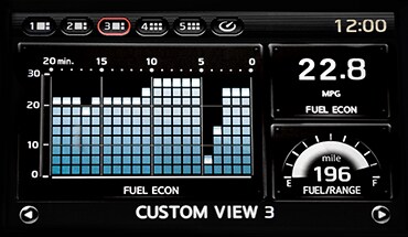2021 Nissan GT-R screen showing fuel efficiency information