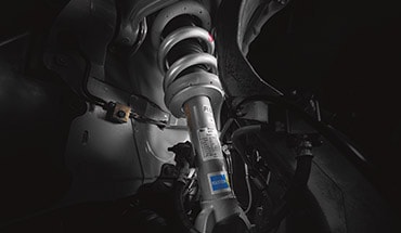 2021 Nissan GT-R closeup of Bilstein Damptronic dampers on suspension system