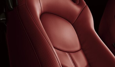 2023 Nissan GT-R interior view of seat with semi-aniline leather appointments.
