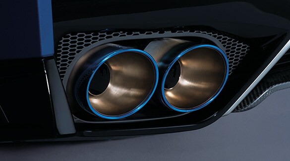 2023 Nissan GT-R showing a close up of titanium exhaust pipes