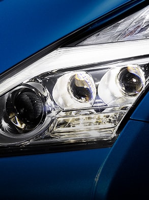 2023 Nissan GT-R detail of multi-LED headlights.