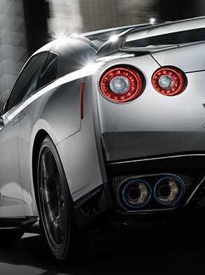 2023 Nissan GT-R rear view detail of iconic taillights.