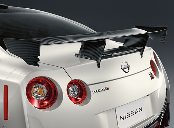 2023 Nissan GT-R NISMO rear detail showing spoiler.