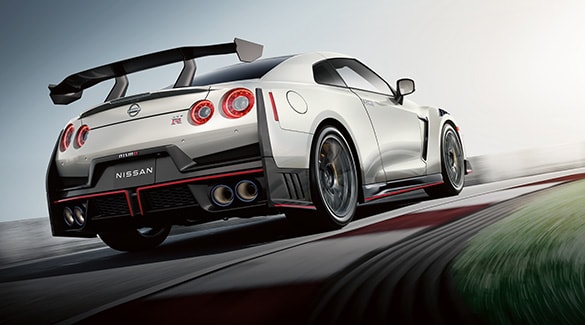 2024 Nissan GT-R rear view showing spoiler.